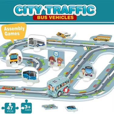 DIY SCHOOL THEME TRACK CAR ASSEMBLY TRACK SET